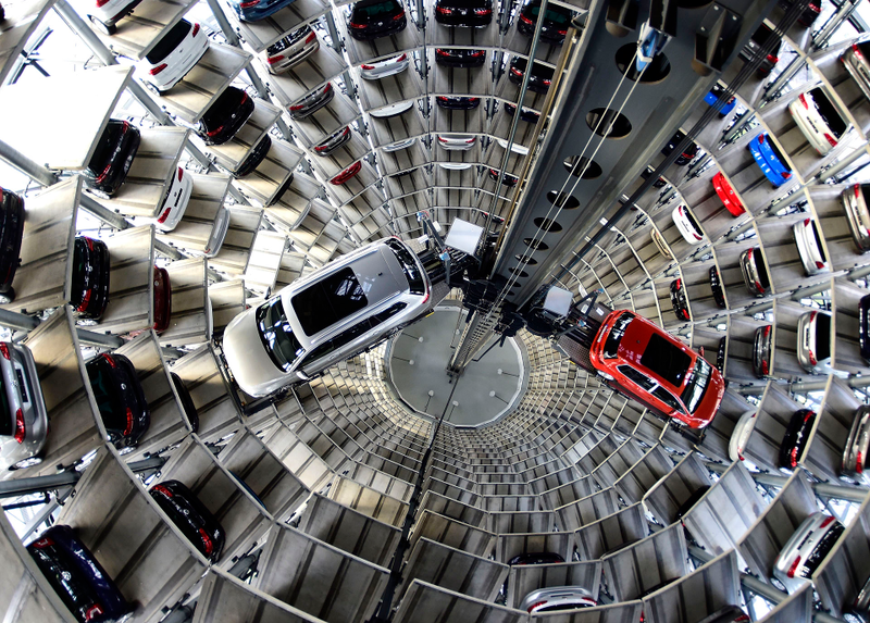 Illustration for article titled VW's 200-Foot Tower Of Cars Must Be Seen To Be Believed